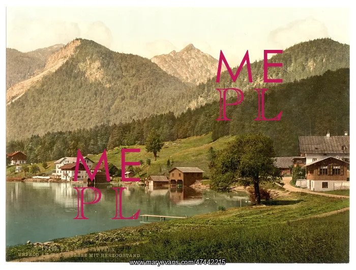 : Urfeld on Walchensee with Herzogstand, Upper Bavaria, German : Urfeld on Walchensee with Herzogstand, Upper Bavaria, German