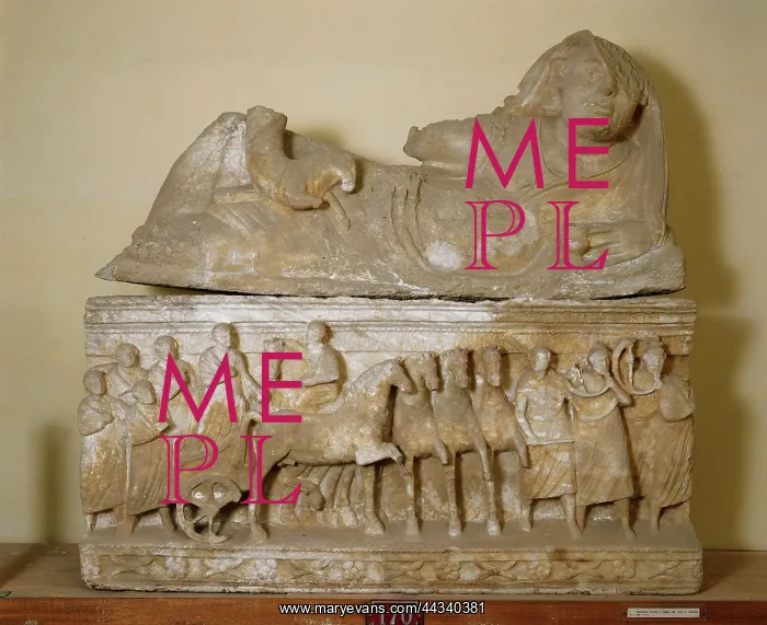 : Urn with human figure laid : Urn with human figure laid