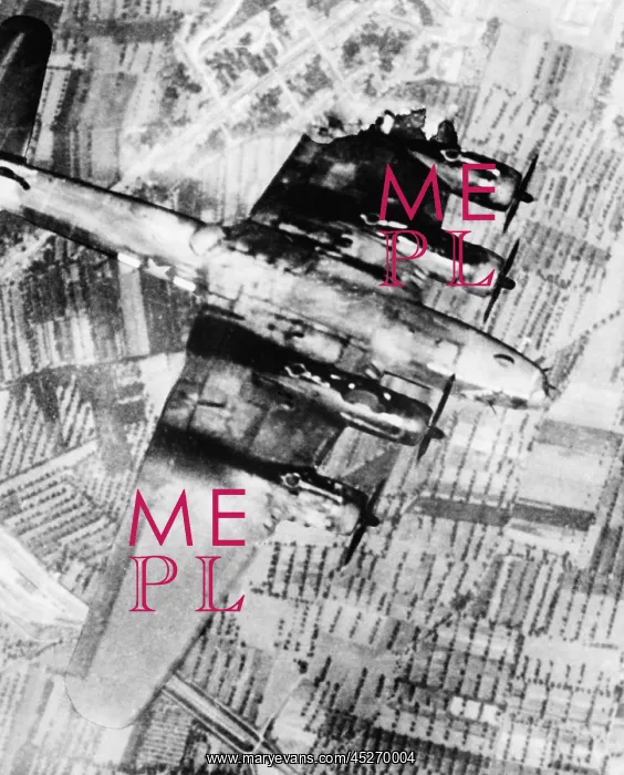 : U.S. B-17 Bomber falling after its wing was shot : U.S. B-17 Bomber falling after its wing was shot