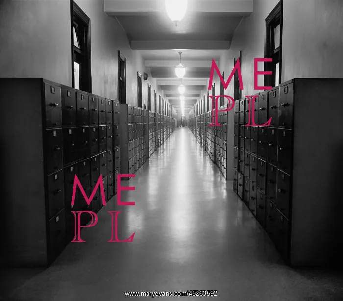 : U.S. Government hallway lined with file cabinets : U.S. Government hallway lined with file cabinets