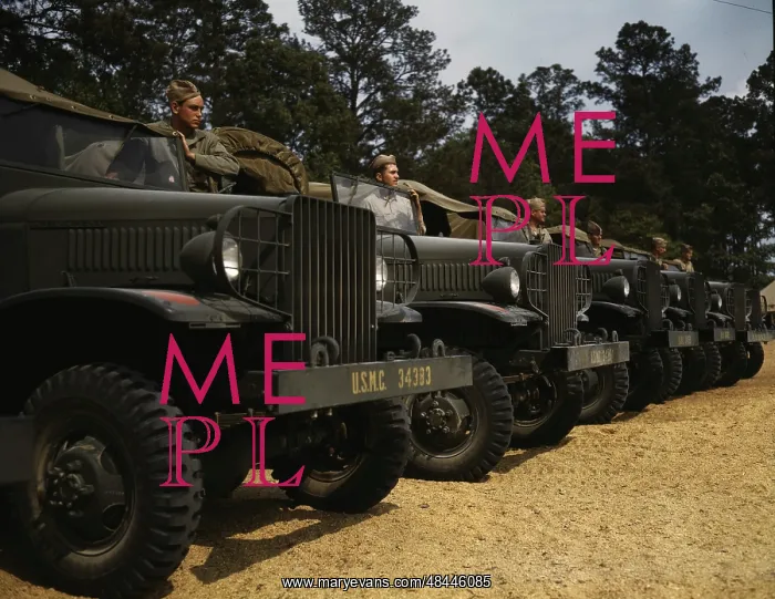 : U.S. Marine Corps trucks and men at New River : U.S. Marine Corps trucks and men at New River