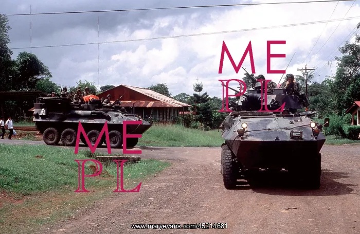 : U.S. Marines on patrol between Rodman Naval ? : U.S. Marines on patrol between Rodman Naval ?