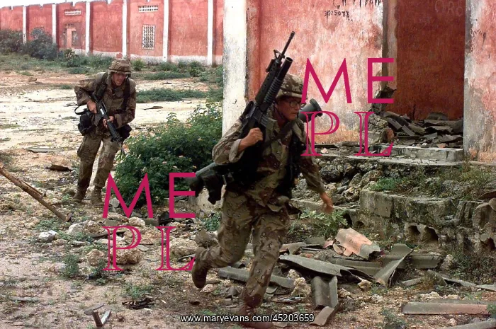: U.S. Marines running from sniper fire in ? : U.S. Marines running from sniper fire in ?