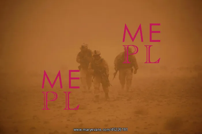 : U.S. Marines in a sand storm returning to ? : U.S. Marines in a sand storm returning to ?
