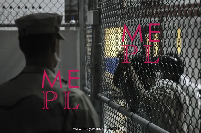 : U.S. Sailor stands watch over a cell block ? : U.S. Sailor stands watch over a cell block ?