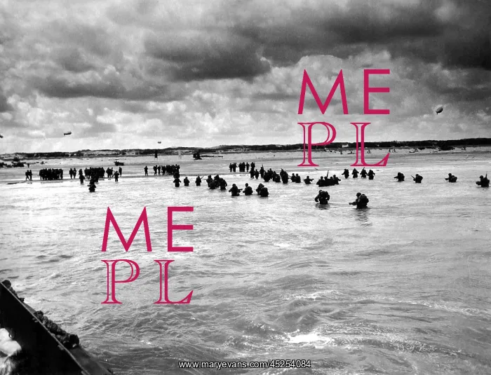 : U.S. troops wading to Utah Beach during the D-Day : U.S. troops wading to Utah Beach during the D-Day