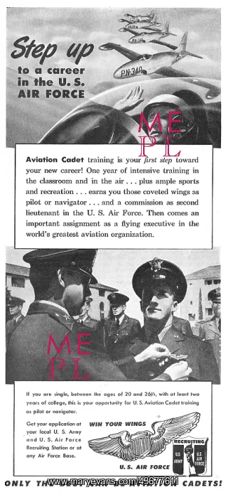 : USAF - U.S.Air Force Recruitment 1950 Advert : USAF - U.S.Air Force Recruitment 1950 Advert