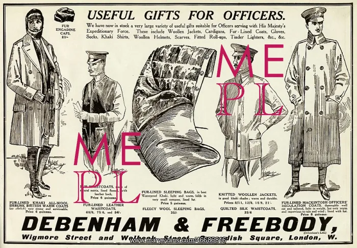 : Useful gifts for Officers at the front 1914 : Useful gifts for Officers at the front 1914