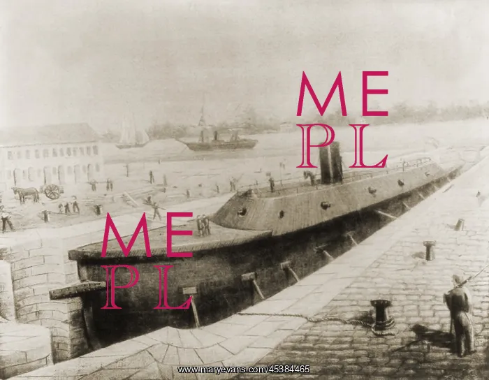: The former USS Merrimack in a Confederate : The former USS Merrimack in a Confederate