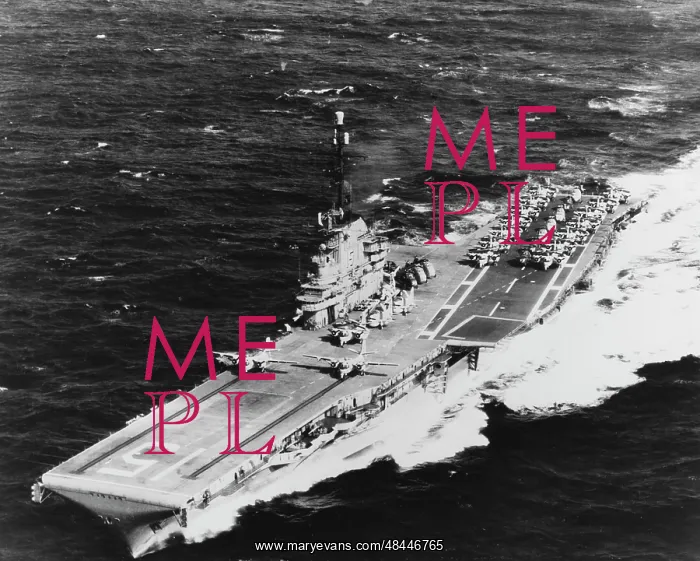 : USS Randolph underway at sea with two S2F : USS Randolph underway at sea with two S2F