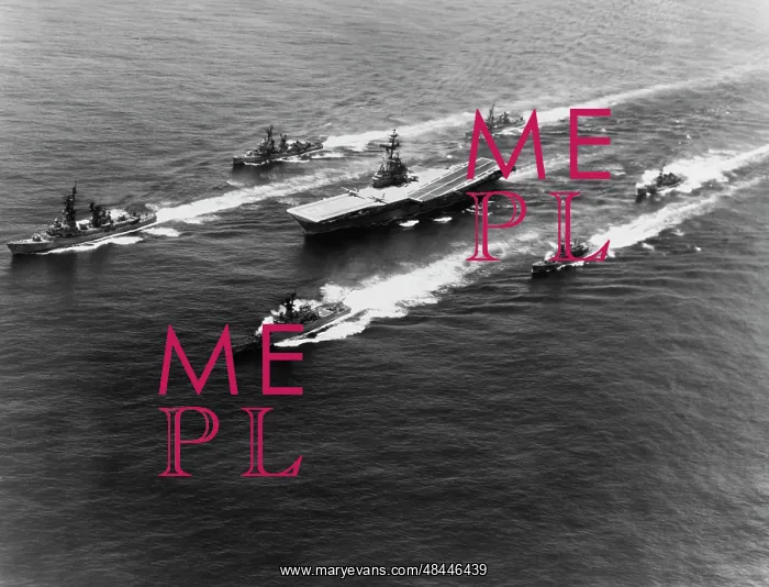 : USS Yorktown surrounded by her escorts while : USS Yorktown surrounded by her escorts while
