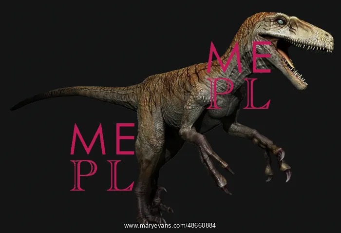 : Utahraptor dinosaur, side view on black background : Utahraptor dinosaur, side view on black background