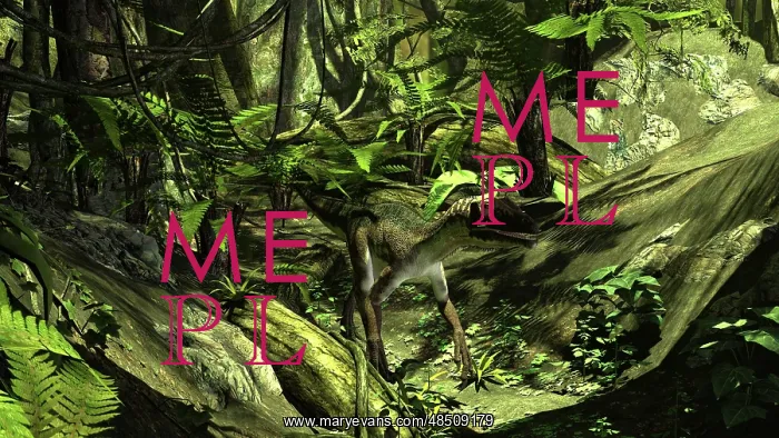 : Utahraptor in a prehistoric forest : Utahraptor in a prehistoric forest