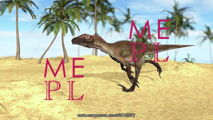 : Utahraptor running across a barren landscape : Utahraptor running across a barren landscape