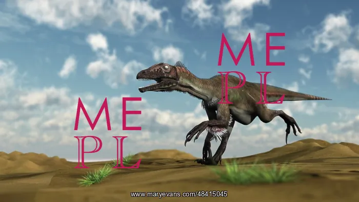 : Utahraptor running across a desert : Utahraptor running across a desert