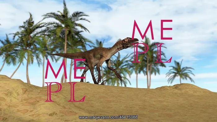 : A Utahraptor walking in a prehistoric environment : A Utahraptor walking in a prehistoric environment