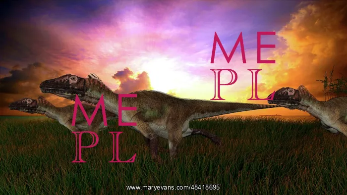 : Three Utahraptors running across prehistoric grasslands at ? : Three Utahraptors running across prehistoric grasslands at ?