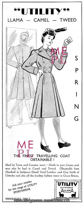 : Utility travelling coat, 1941 : Utility travelling coat, 1941
