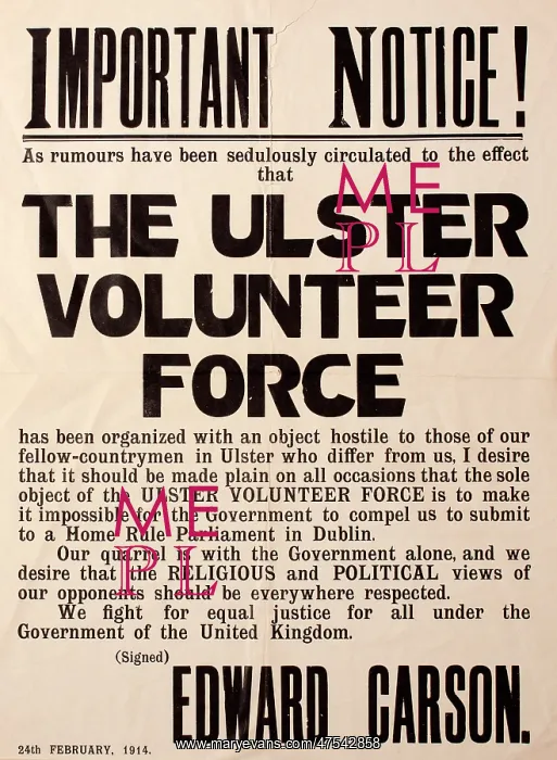 : UVF - Ulster Volunteer Force Poster : UVF - Ulster Volunteer Force Poster