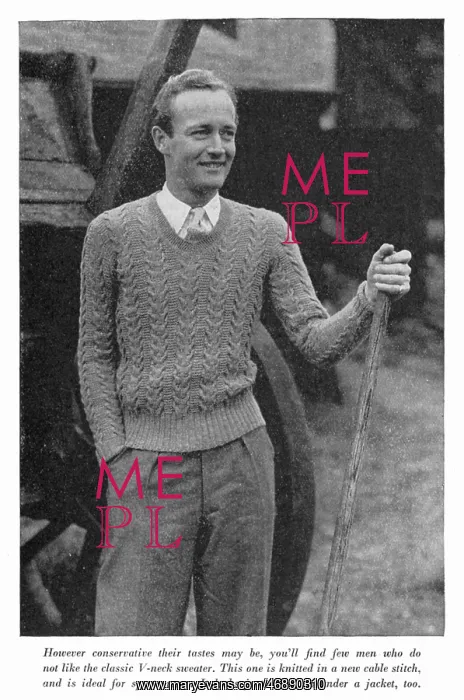  : V-neck sweater, circa 1941