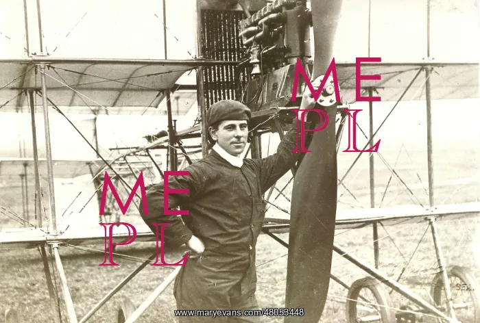 : A V Roe 1877-1958 alongside his Triplane : A V Roe 1877-1958 alongside his Triplane
