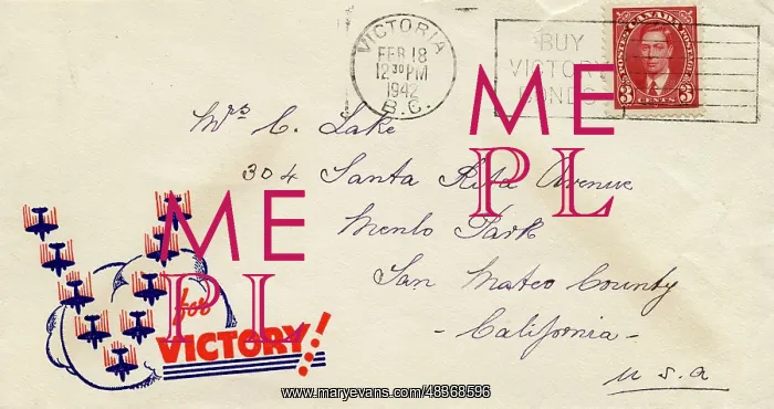  : V for Victory bomber planes, WW2 Canadian envelope