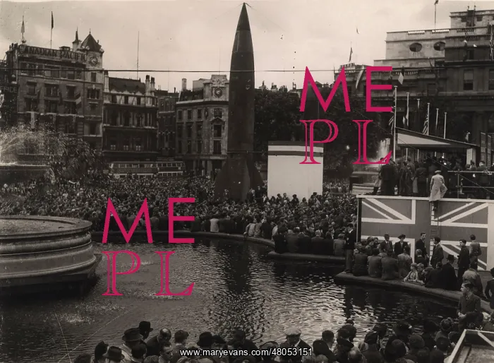 : A V2 on display in Trafalgar Square : A V2 on display in Trafalgar Square