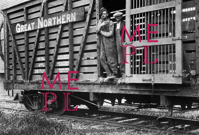 : Two vagabonds in a freight car, 1926 : Two vagabonds in a freight car, 1926