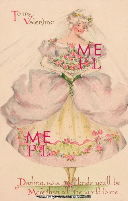 : Valentine. Image depicting a pretty girl in a floral wedding dress : Valentine. Image depicting a pretty girl in a floral wedding dress