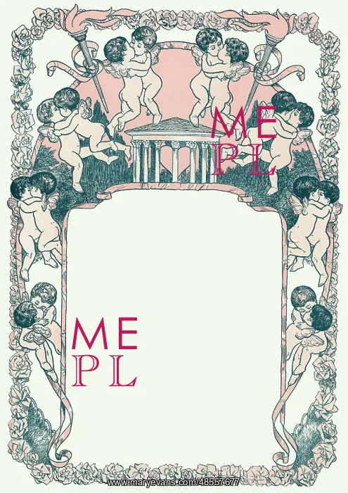 : Valentine border design with cupids : Valentine border design with cupids