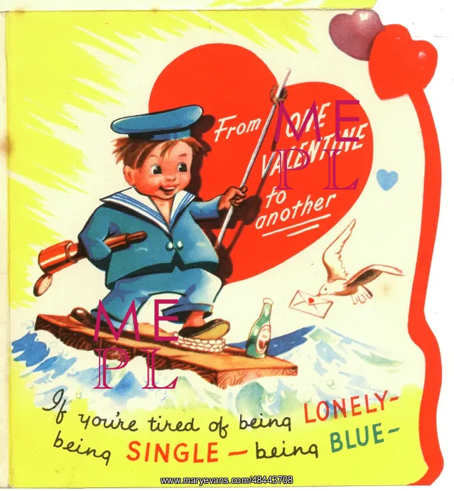  : Valentine card, sailor boy