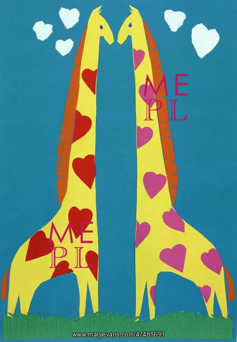  : Valentine design ' giraffes with hearts
