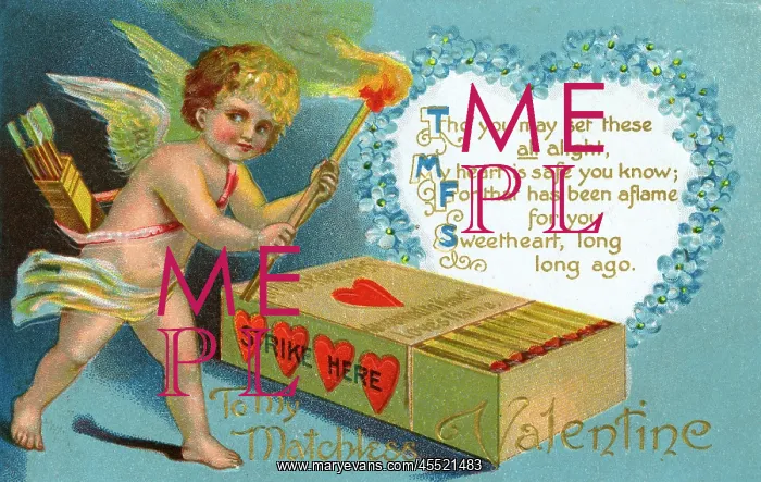 : Valentines Postcard - Matchless Valentine : Valentines Postcard - Matchless Valentine
