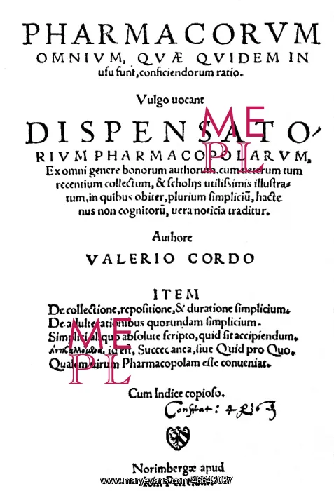 : Valerius Cordus : Valerius Cordus