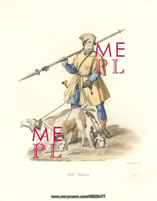 : Valet to the hounds under Francis I, with lance : Valet to the hounds under Francis I, with lance