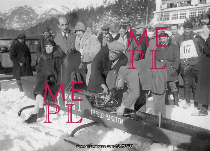 : Valier in the rocket sled, 1929 : Valier in the rocket sled, 1929