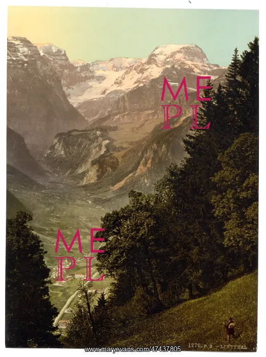 : The Valley of Linth (Lintthal) and the Todi, Glarus, Switzer : The Valley of Linth (Lintthal) and the Todi, Glarus, Switzer