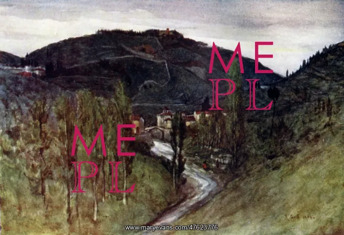 : Valley of the Mugnone, below Fiesole, with Monte Rinaldini : Valley of the Mugnone, below Fiesole, with Monte Rinaldini