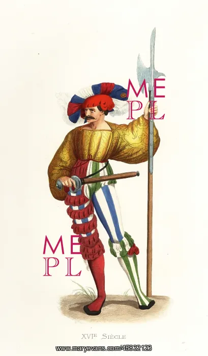 : Valtein, German Landsknechte halberdier, 16th century : Valtein, German Landsknechte halberdier, 16th century