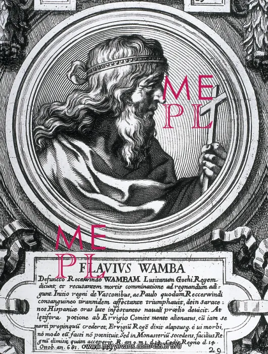 : VALUE!. WAMBA (?-688). Visigothic King (672-680). Engraving