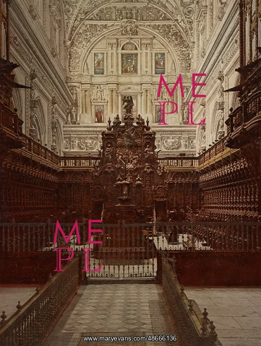 : #VALUE!. Vintage photochrom print of the choir in the Mosque-Cathedral of Cordoba, Spain : #VALUE!. Vintage photochrom print of the choir in the Mosque-Cathedral of Cordoba, Spain
