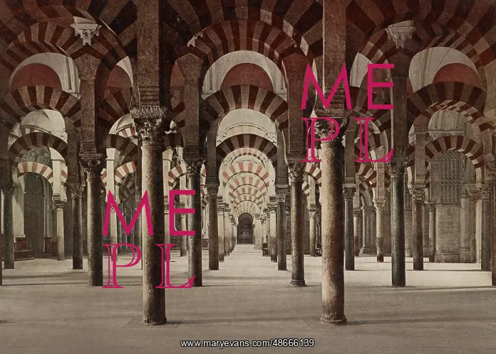 : #VALUE!. Vintage photochrom print of the interior of Mosque–Cathedral of Cordoba, Spain : #VALUE!. Vintage photochrom print of the interior of Mosque–Cathedral of Cordoba, Spain
