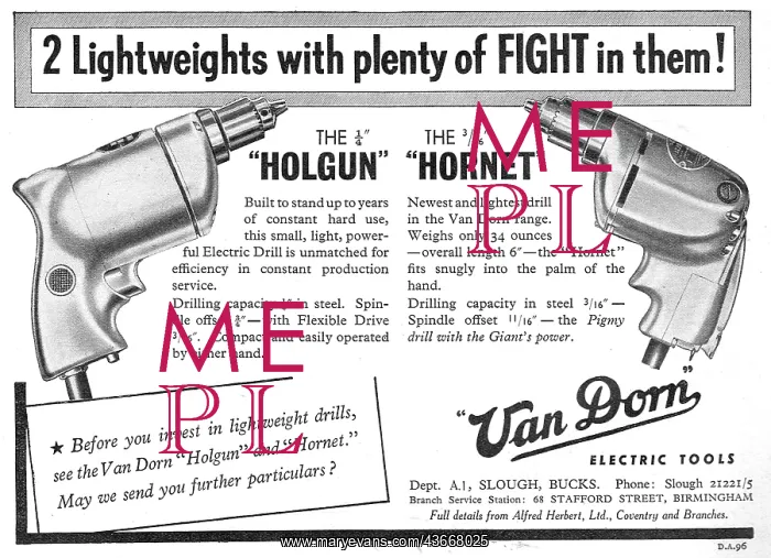 : Van Dorn Portable Electric Tools - Holgun : Van Dorn Portable Electric Tools - Holgun