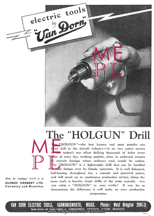 : Van Dorn Portable Electric Tools - Holgun Drill : Van Dorn Portable Electric Tools - Holgun Drill