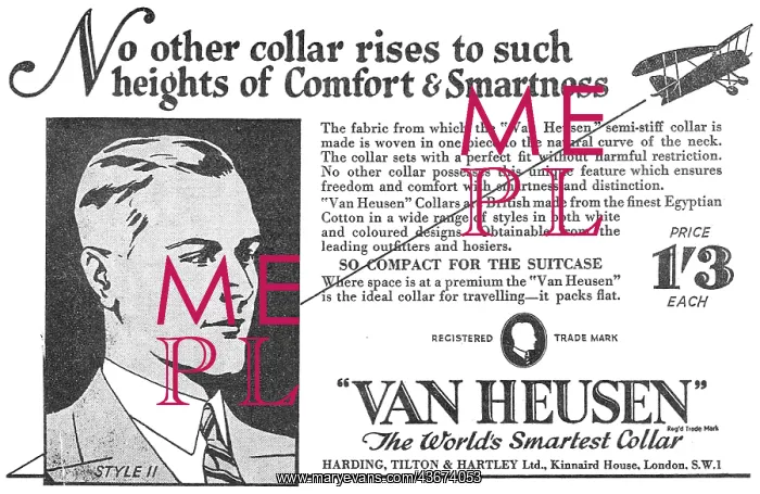 : Van Heusen Semi-Stiff Collars 1934 : Van Heusen Semi-Stiff Collars 1934