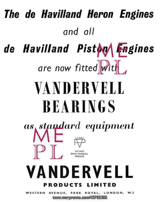 : Vandervell Bearings : Vandervell Bearings