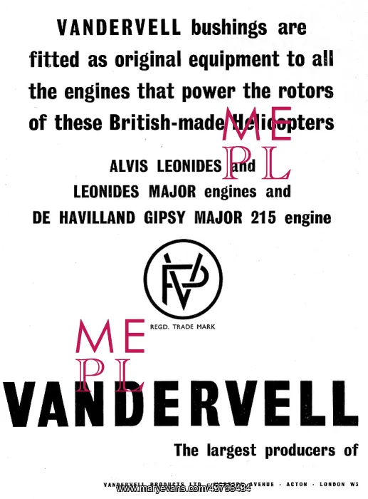  : Vandervell Bearings