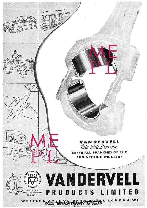 : Vandervell Thin Wall Bearings : Vandervell Thin Wall Bearings