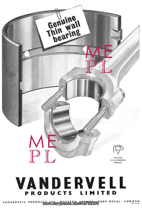 : Vandervell Thin Wall Bearings : Vandervell Thin Wall Bearings