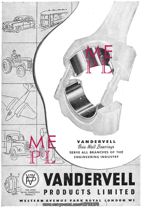 : Vandervell Thin Wall Bearings : Vandervell Thin Wall Bearings